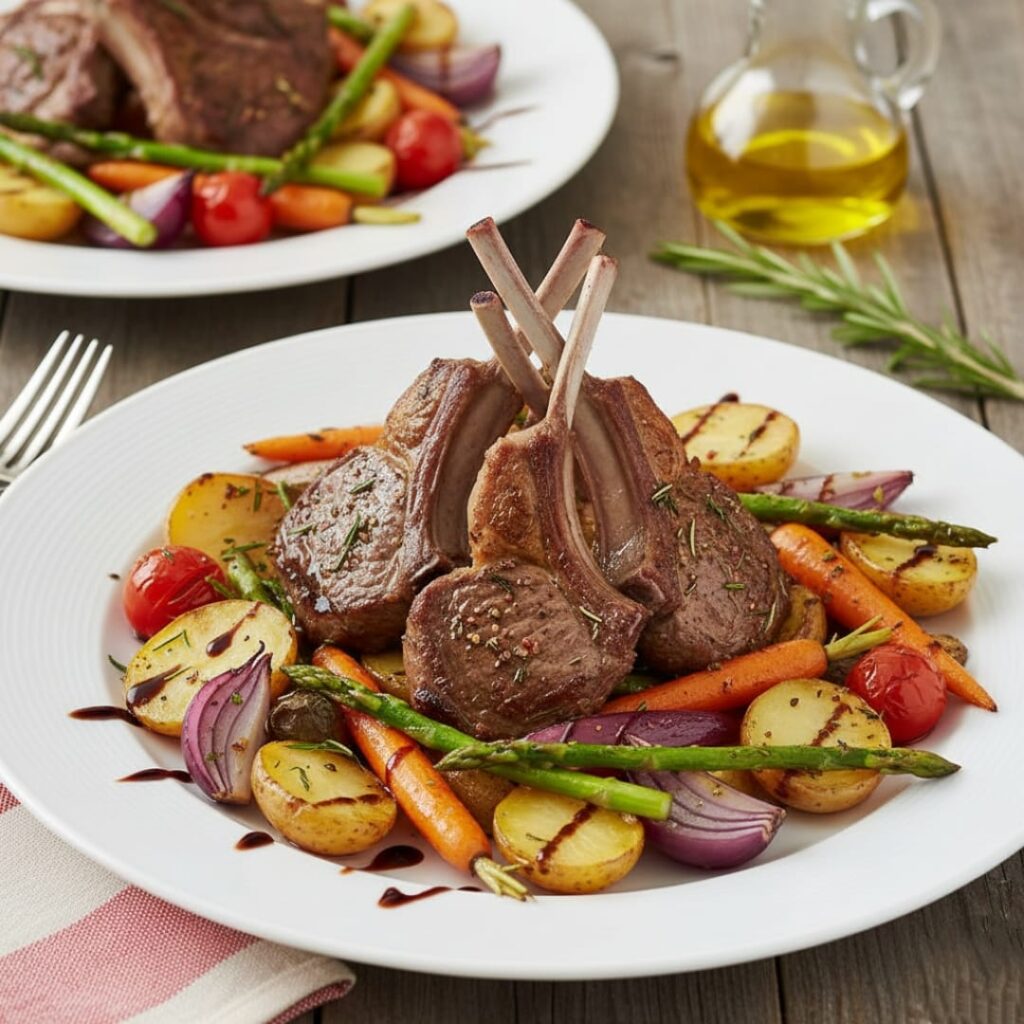 Fırınlanmış Sebzeli Pirzola Tarifi