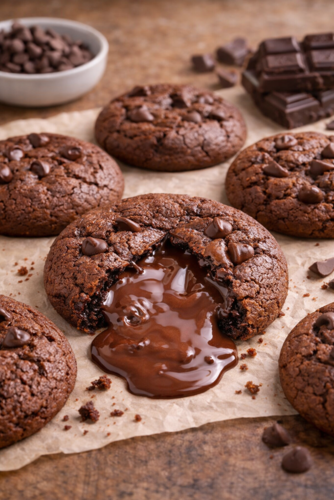 Akışkan Çikolata Lavlı Kurabiye Tarifi