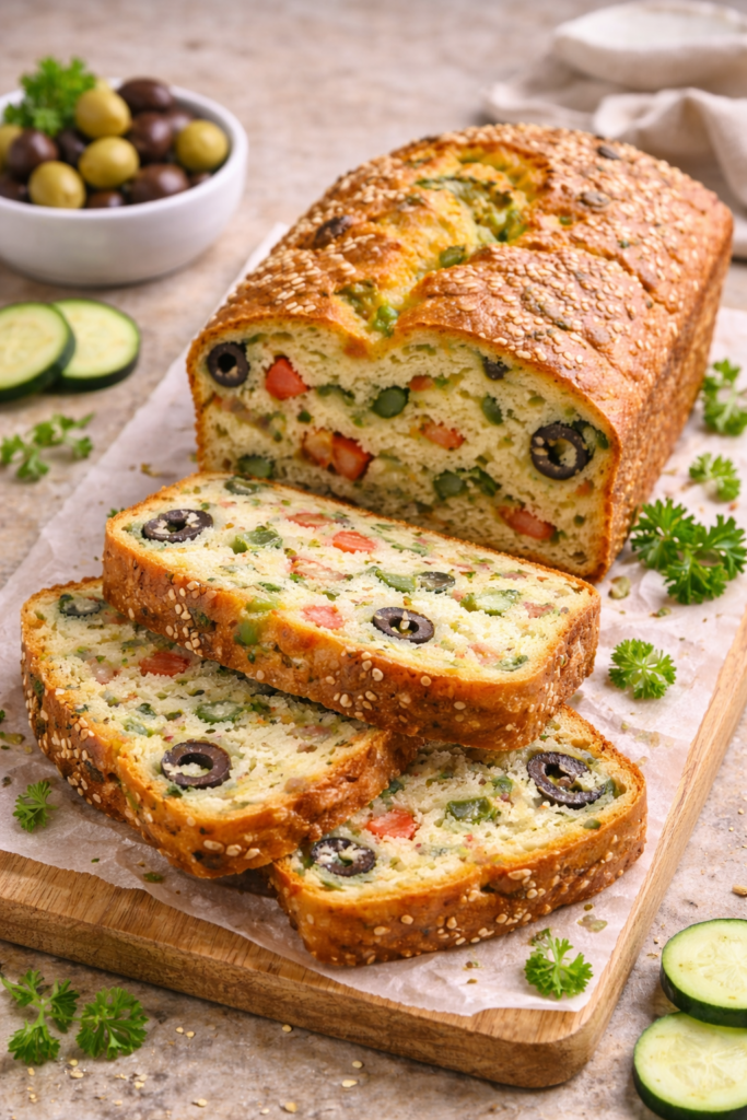 Zeytinli, Biberli ve Kabaklı Tuzlu Kek Tarifi