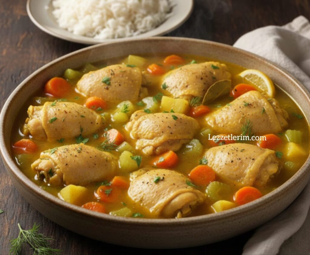 Zerdeçallı ve Sebzeli Tavuk But Haşlama Tarifi