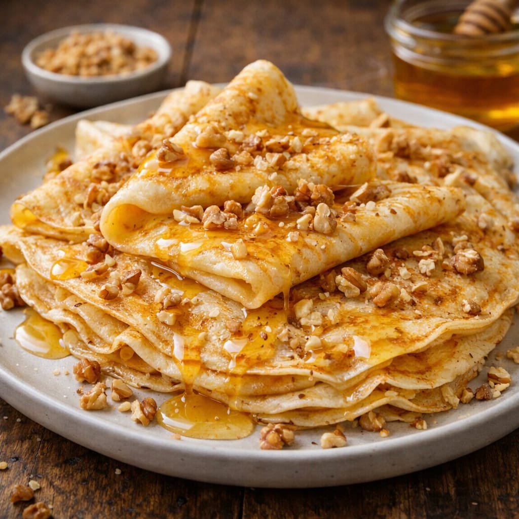 Ballı Cevizli Krep Tarifi