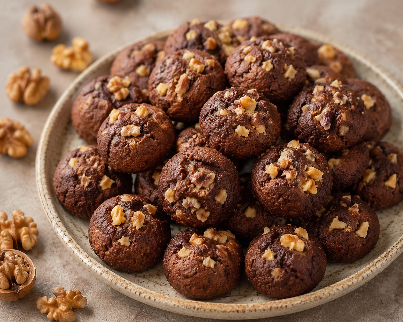 Kakaolu ve Cevizli Lokmalık Kurabiye Tarifi