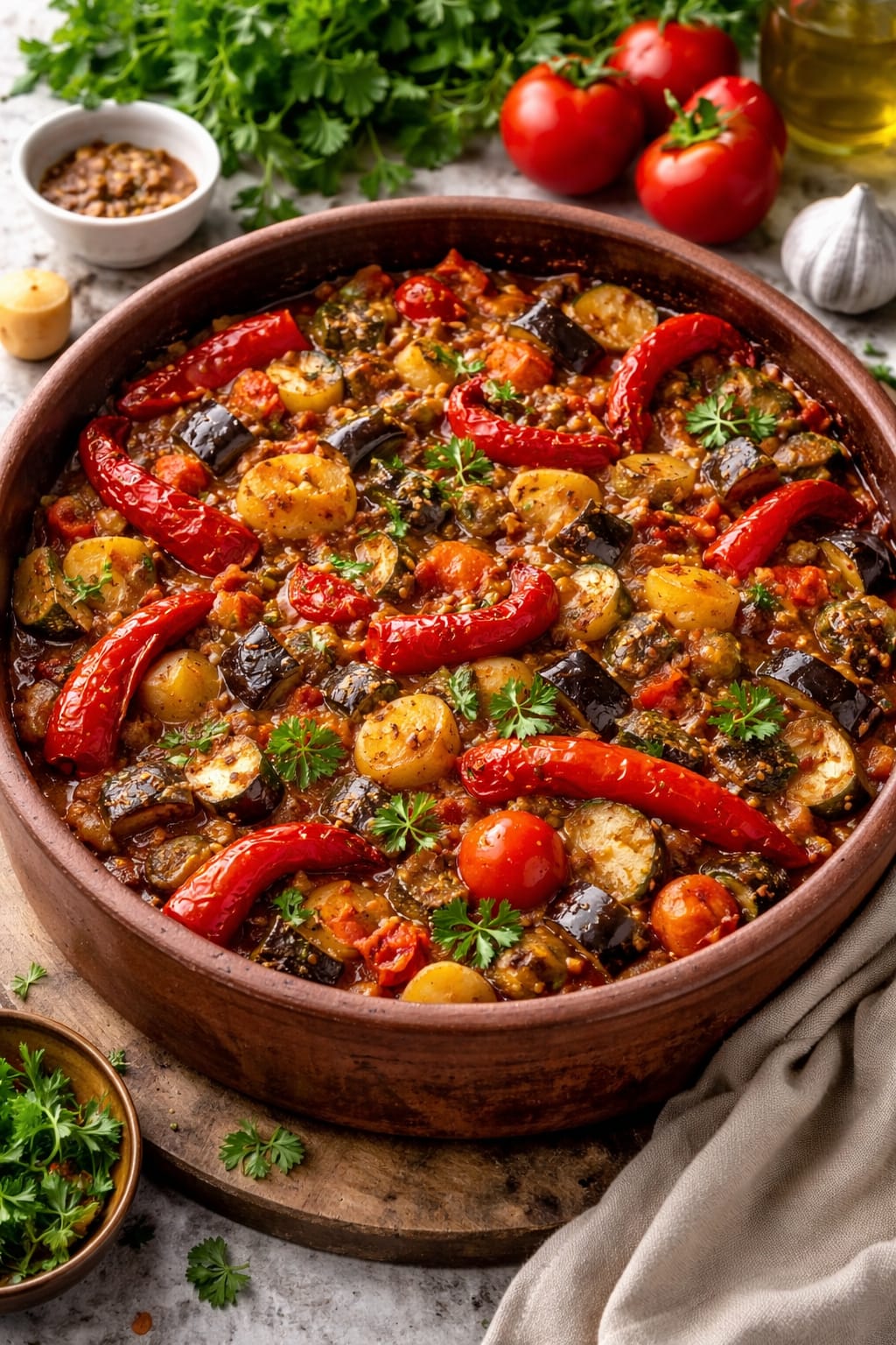 Kapya Biberli Sebze Güveci Tarifi