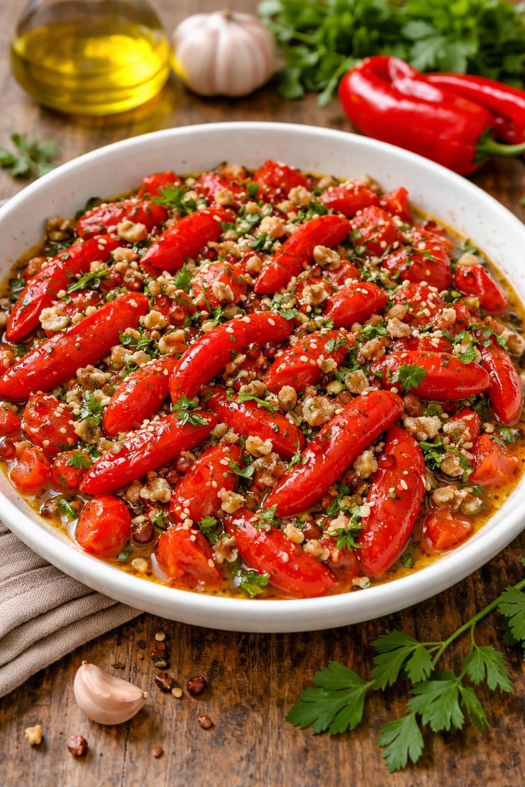 Közlenmiş Kapya Biber Salatası Tarifi